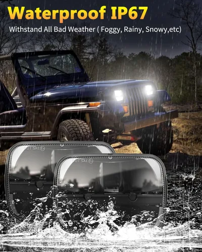 Miniatura 6 de BICYACO DOT - Faros delanteros LED de 110 W, 5 x 7, 7 x 6 pulgadas, proyector de haz sellado LED alto/bajo, compatible con Jeep Wrangler YJ Cherokee