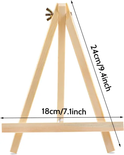 Miniatura 2 de Paquete de 26 caballetes de madera de 9 pulgadas, caballete de fiesta de pintura, caballetes de mesa para niños, estudiantes, para pintura, lienzo