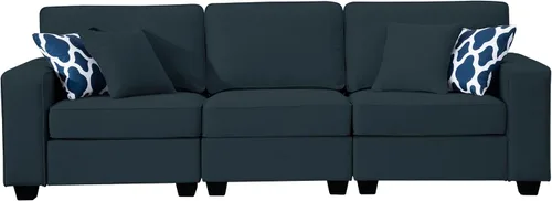 Miniatura 8 de Legend Vansen - Sofá seccional modular en forma de U con otomano, sofá de esquina reversible moderno para sala de estar (Antracita, 2+3 con otomano)