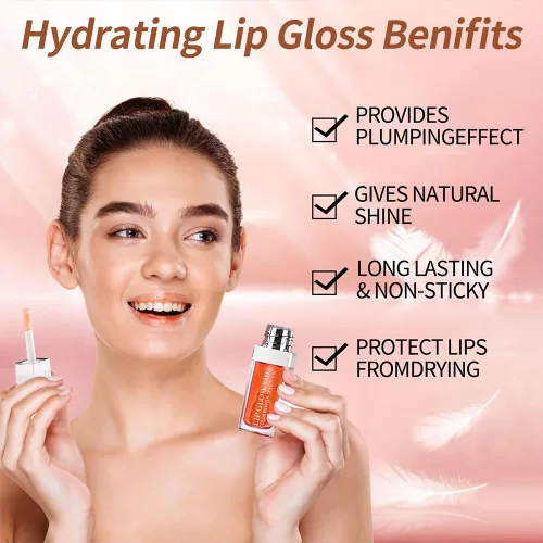 Miniatura 2 de GECOMO Aceite hidratante que brilla para labios, aceite hidratante que brilla los labios, aceite nutritivo brillante y transparente, aceite de 004-#