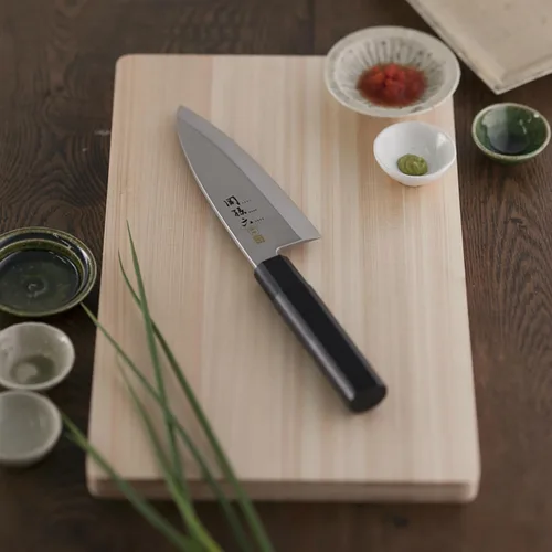 Miniatura 4 de kai Seki Magoroku Kinju ST - Cuchillo japonés Deba de 6.496 in (AK-1102), color negro