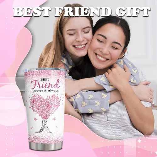 Miniatura 8 de ZANIION Taza de cumpleaños de mejor amiga 20oz - Regalo único para mujeres, taza de café de amistad para mejor amiga, ideas de regalo a larga Best