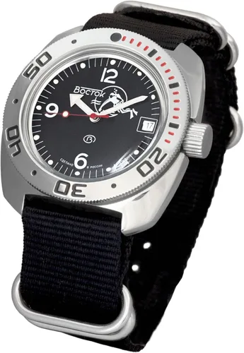Miniatura 2 de Vostok Amphibian Black Scuba Dude - Reloj de pulsera militar ruso automático #634