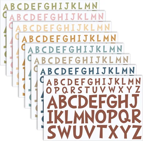 Miniatura 10 de TaoBary 8 hojas de calcomanías de letras adhesivas de vinilo, letras en mayúsculas para decoración de ventanas de buzón