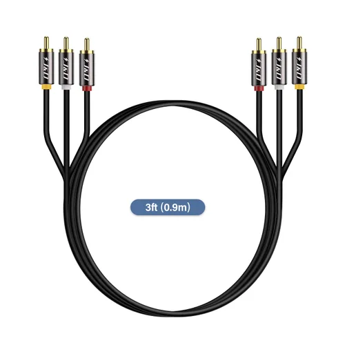 Miniatura 7 de J&D Cable RCA de audio y video, 3 RCA macho a macho, chapado en oro, cable AV estéreo de 3 pies, compatible con decodificador, altavoz