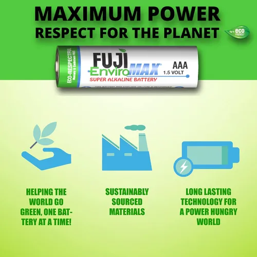 Miniatura 5 de Fuji Batteries 4400BP2 EnviroMax AAA Super Alcalinas Baterías (paquete de 2), 1 ea