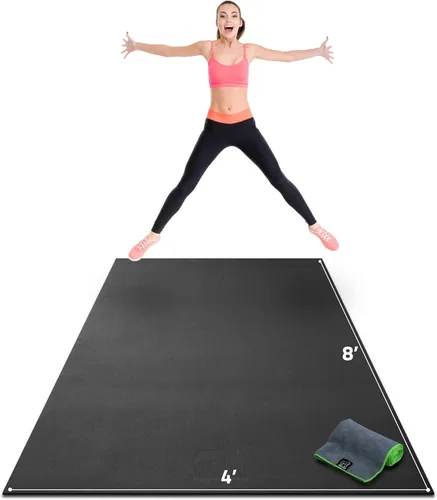 Gorilla Mats Alfombrilla de ejercicio grande de alta calidad, de 6 x 4 x 1/4 pulgadas, ultra duradera, antideslizante, tapete de entrenamiento para