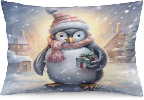 Miniatura 22 de Fundas de almohada de primavera con bonitos muñecos de nieve, fundas de almohada rústicas para vacaciones, funda de almohada tamaño Queen