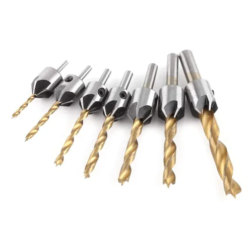 Yosoo Health Gear Juego de 11 brocas avellanadas de acero de alto carbono con diseño en espiral de 5 flautas para perforar, biselar, desbarbar y