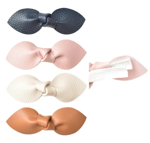 Miniatura 9 de Pinzas antideslizantes para el pelo de cocodrilo para niñas – Juego de 4 pinzas de pelo de conejo de piel sintética para niños pequeños y bebés