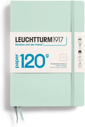 Miniatura 9 de LEUCHTTURM1917 - 120G Edición Especial - Cuaderno Mediano A5 de Tapa Dura Liso (Negro) - 203 Páginas Numeradas con Papel de 120gsm