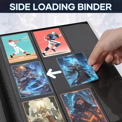 Miniatura 4 de Carpeta de Cartas Coleccionables, Carpeta de Álbum de Cartas Tipo Libro Apta para MTG Béisbol Fútbol Americano Cartas Deportivas, Carpeta de Blanco