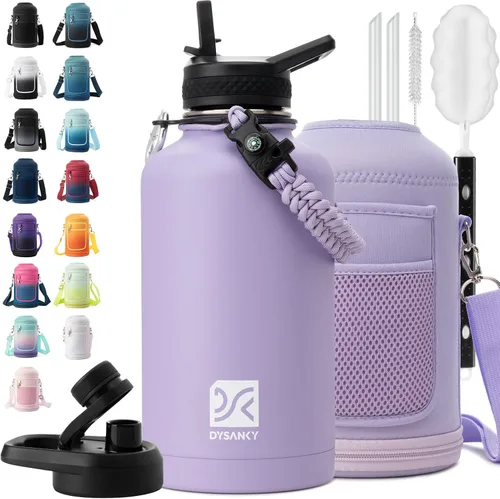 Miniatura 92 de DYSANKY Botella de agua aislada de 32 onzas, metal al vacío de acero inoxidable grueso, jarra de agua deportiva portátil para gimnasio y senderismo