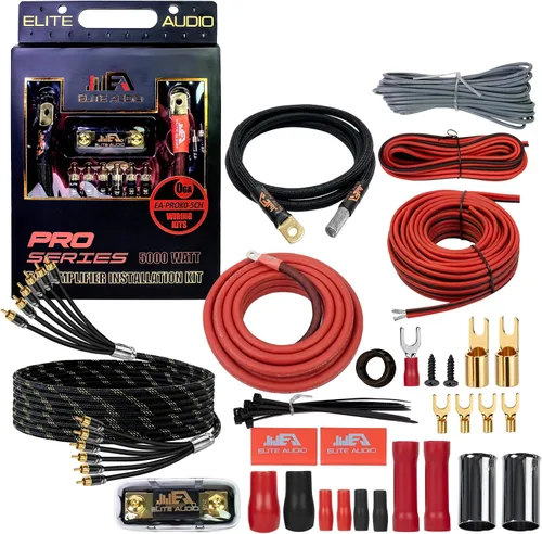 Miniatura 14 de Elite Audio Kit de cableado de amplificador dual calibre 0, kit de instalación de amplificador OFC de 5000 W para 2 amplificadores - EA-PROK0-DUAL