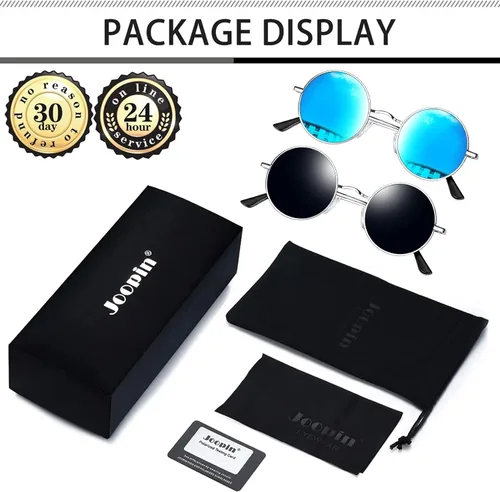Miniatura 5 de Gafas de sol Joopin polarizadas, estilo Lennon, redondas, gafas de sol estilo hippy redondas para mujer y hombre