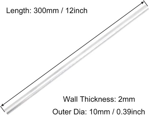 Miniatura 2 de Tubo redondo de aluminio 6063, 0.394 pulgadas de diámetro exterior de 0.079 pulgadas de grosor de pared de 11.811 in de longitud, tubo recto