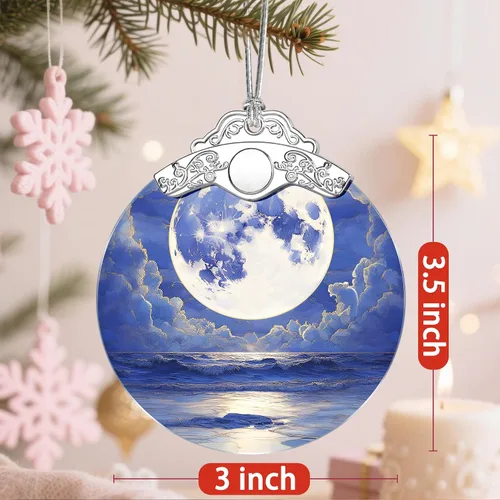 Miniatura 3 de Adorno de vitral, adorno de Navidad, adornos colgantes para decoración del hogar y adornos del árbol de Navidad, exquisita decoración navideña