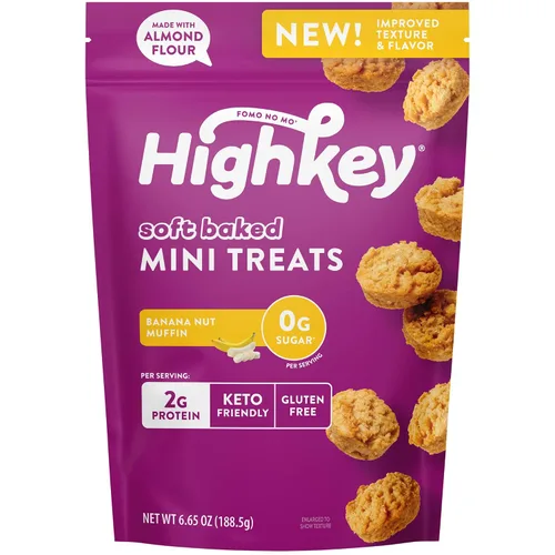 Miniatura 15 de HighKey Muffins de plátano bajos en azúcar, bocadillos keto bajos en carbohidratos de 2 onzas, paquete de 3, mini magdalenas sin gluten con fibra