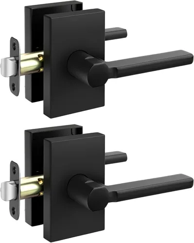 Miniatura 31 de Goldenwarm Manijas de puerta ficticias doradas, aleación de zinc resistente, palanca de puerta interior sin giro para pasillo y armario, perilla