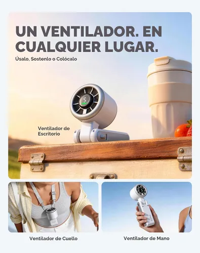 Miniatura 3 de Diveblues Ventilador Turbo Portátil de Mano, Viento de 5 Velocidades, Funciona con Batería, Hasta 12 Horas de Funcionamiento, Ventilador de Mano 3