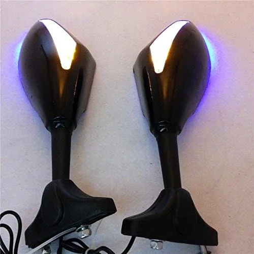 Miniatura 2 de SMT-Espejo LED azul para señal de giro compatible con Honda Cbr 125R 150R Suzuki Sv650S Katana Tl1000R [B00RW3OQGC]