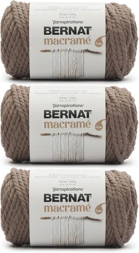 Miniatura 12 de Bernat - Hilo para macramé color negro, paquete de 3 de 250 g/8.8 oz - Algodón - #6 súper esponjoso - Tejido de punto, ganchillo y manualidades