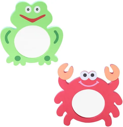 Juego de 2 piezas de juguete de baño de espejo en forma de rana interactivo para bebés, juguetes de ducha para niños, juguete de bañera de ducha