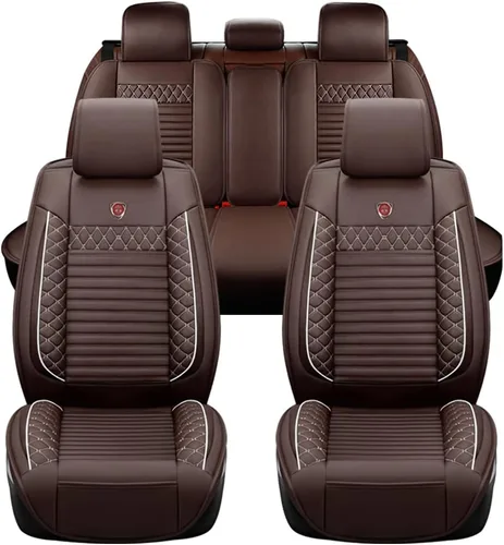 Miniatura 15 de Juego completo de fundas de asiento de automóvil compatibles con Suzuki Grand Vitara 2000-2013, piel sintética, respaldo alto, delantero y trasero