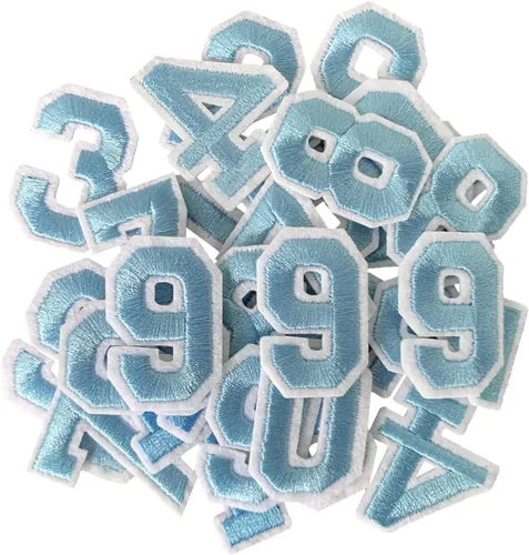 Miniatura 38 de GYGYL - 72 parches de letras y números para planchar, parches de letras blancas del alfabeto bordado de la A a la Z, apliques de números del 0 al 9