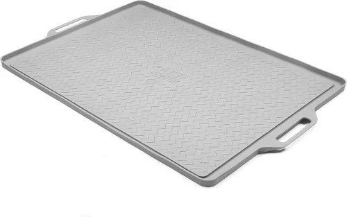 Miniatura 8 de Tuff Pupper XXL Tapete de alimentación para perros 36x24 para comida y agua Tapete impermeable de silicona para pisos Tapete de comida para Gris
