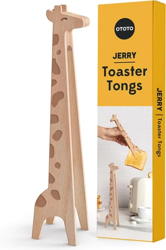 Miniatura 9 de OTOTO Bernie Bunny Pinzas para Tostadora - Conejo, Servidores de Ensalada - Mini Pinzas Multiusos para Aperitivos, Utensilios de Madera y Lindos