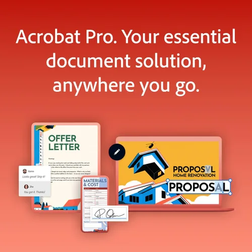Miniatura 2 de Adobe Acrobat Pro + McAfee Total Protection 5-Device Software Bundle Create, Edit, E-Sign PDFs Antivirus Software, Scam Protection, Identity