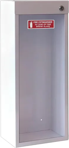 Miniatura 6 de Soporte para extintor de incendios, gabinete rojo con puerta, acero de calibre 22, acabado de recubrimiento en polvo, mango de metal, montaje