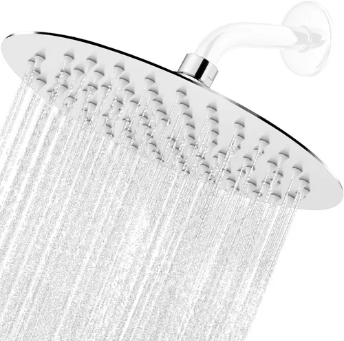 Miniatura 12 de Midanya Cabezal de ducha redondo de acero inoxidable de alta presión de alto flujo de acero inoxidable de 6 pulgadas, diseño ultrafino de alta