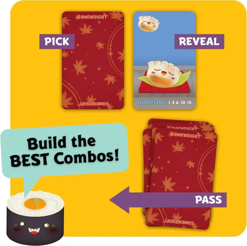 Miniatura 3 de Sushi Go - El juego de cartas familiar de elegir y pasar de Gamewright, ideal para 2-5 jugadores de 8 años en adelante