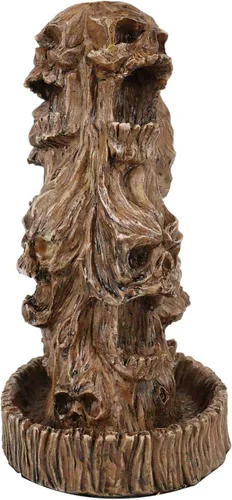 Miniatura 3 de Ebros Gift Gótico Morphing Cráneos del inframundo gritando en sauce sintético, tronco, tronco, quemador de incienso, aroma, figurita, trío