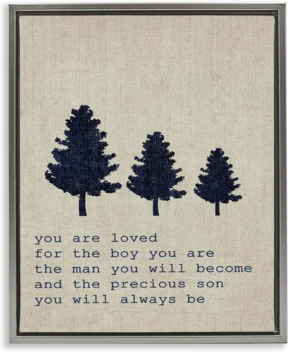 Miniatura 15 de Stupell Industries You are Loved Trees, Design by Daphne Polselli - Arte de pared enmarcado en blanco, 11 x 14, marrón