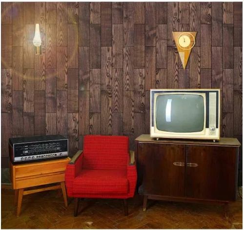 Miniatura 16 de wall26 - Patrón de paneles texturizados de madera vertical retro crema - Mural de pared, papel tapiz extraíble, decoración del hogar - 100x144 Crema
