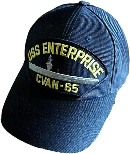 Miniatura 5 de USS Enterprise CVAN-65 Navy Ship HAT - Gorra oficial militar de EE. UU, Azul marino oscuro