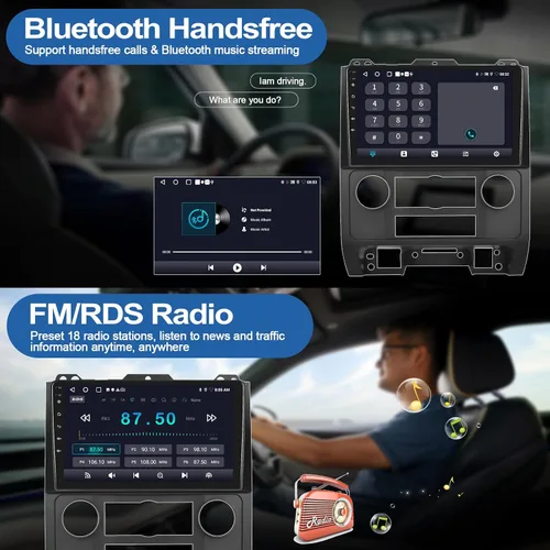 Miniatura 4 de 2G+64G Android 13 Estéreo de coche con Apple Carplay Android Auto para 2008-2012 Ford Escape Mazda Tribute 9 pulgadas pantalla táctil Radio de coche