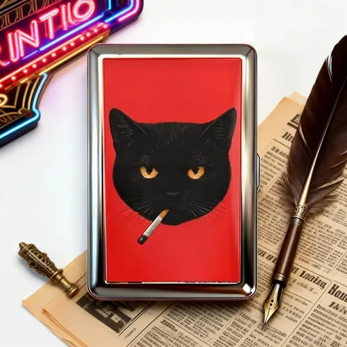 Miniatura 6 de Estuche para cigarrillos de metal versátil vintage 2026 con fácil cierre, tarjeta versátil de estilo vintage y estuche para efectivo, elegante