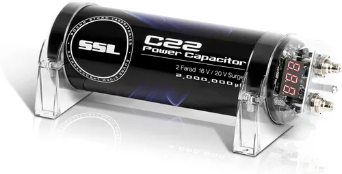 Sound Storm Laboratories Condensador de audio para automóvil C22 - 2 faradios, almacenamiento de energía, mejora los graves del estéreo, para