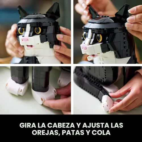 Miniatura 3 de LEGO Ideas Tuxedo Cat - Juegos de construcción para adultos, mayores de 18 años, kit de manualidades para decoración del hogar, sala de estar