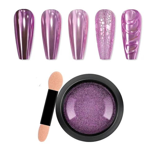 Miniatura 11 de Polvo de uñas cromado de espejo metálico para uñas de gel, polvo holográfico de cromo, para decoración de uñas en el hogar, salón de bricolaje