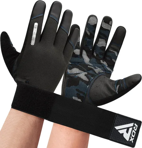 Miniatura 10 de Guantes de levantamiento de peso RDX con soporte para muñecas - Pantalla táctil de dedo completo para gimnasio, transpirables, antideslizantes