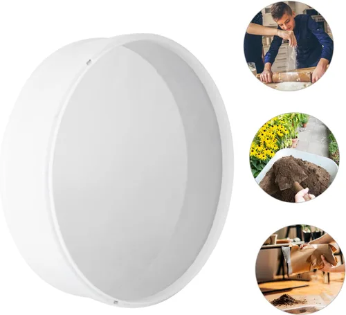 Miniatura 6 de 1 colador redondo de acero inoxidable de malla fina para hornear uso en cocina y cocinar tamiz de harina color blanco herramienta de cocina
