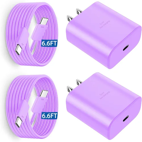 Miniatura 8 de Cargador súper rápido Samsung USB-C de 45 W tipo C de 8 pies, cable de carga rápida con bloque de cargador de pared de teléfono Android para Samsung