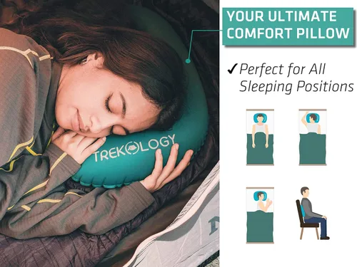 Miniatura 2 de TREKOLOGY - Almohada inflable ultraligera para campamento y viaje – ALUFT 2.0 comprimible, compacta, cómoda y ergonómica que provee soporte