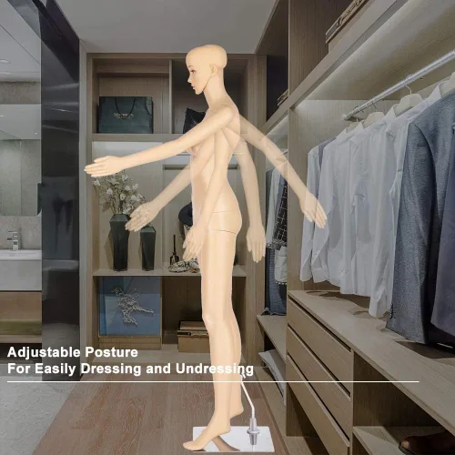 Miniatura 7 de Bonnlo Maniquí femenino de cuerpo completo de 69 pulgadas, maniquí ajustable realista, forma de vestido con base de metal, torso desmontable