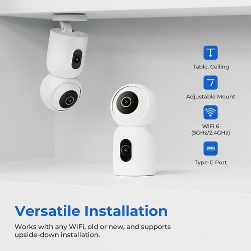 Miniatura 6 de IMILAB Cámara de seguridad 3K+3K para interiores, cámara de doble lente para mascotas/perro/bebé con aplicación Xiaomi Home, cámara de habitación